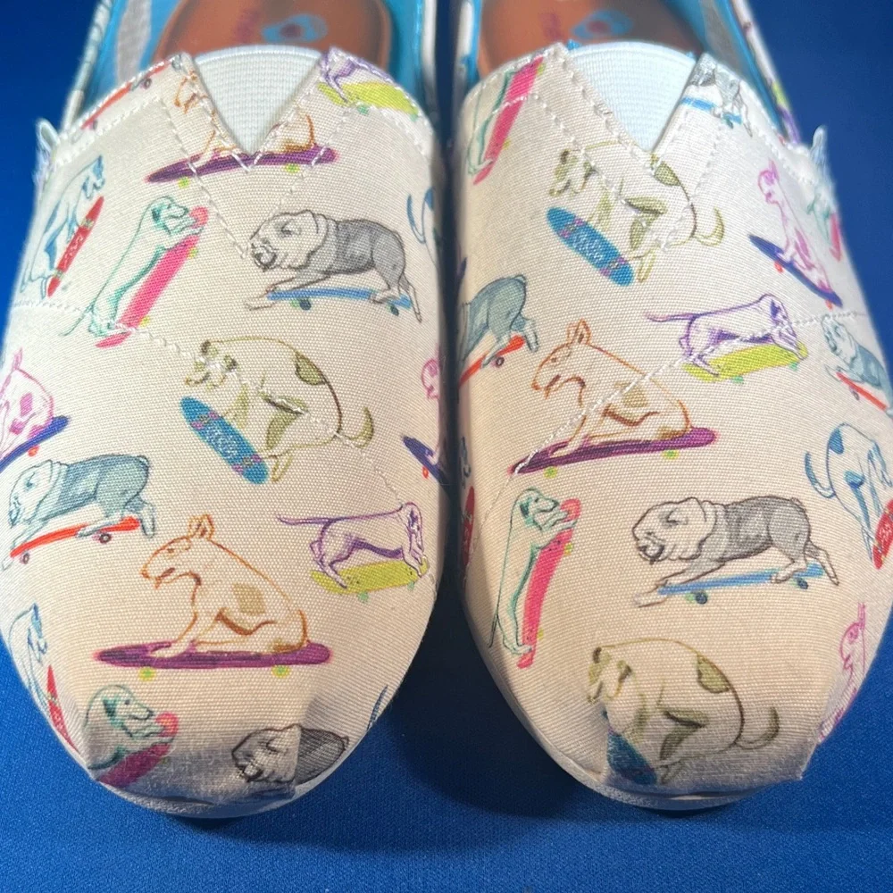 Skechers BOBS for Dogs Cream Slip-On Shoes with Colorful Print - Picture 7 of 9